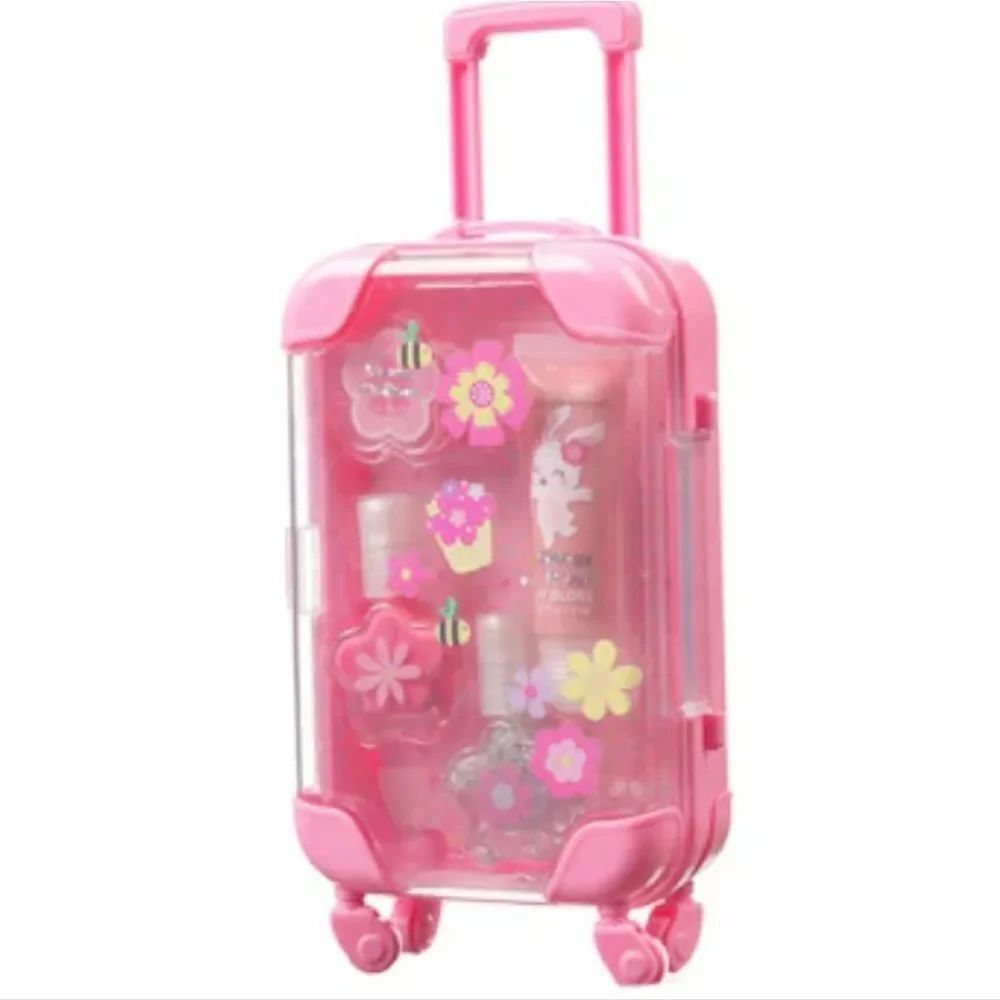 BRAND NEW SIMPLE PLEASURES NAIL POLISH AND LIP GLOSS SET Kit WITH TRAVEL CASE